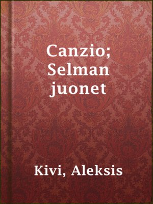 cover image of Canzio; Selman juonet